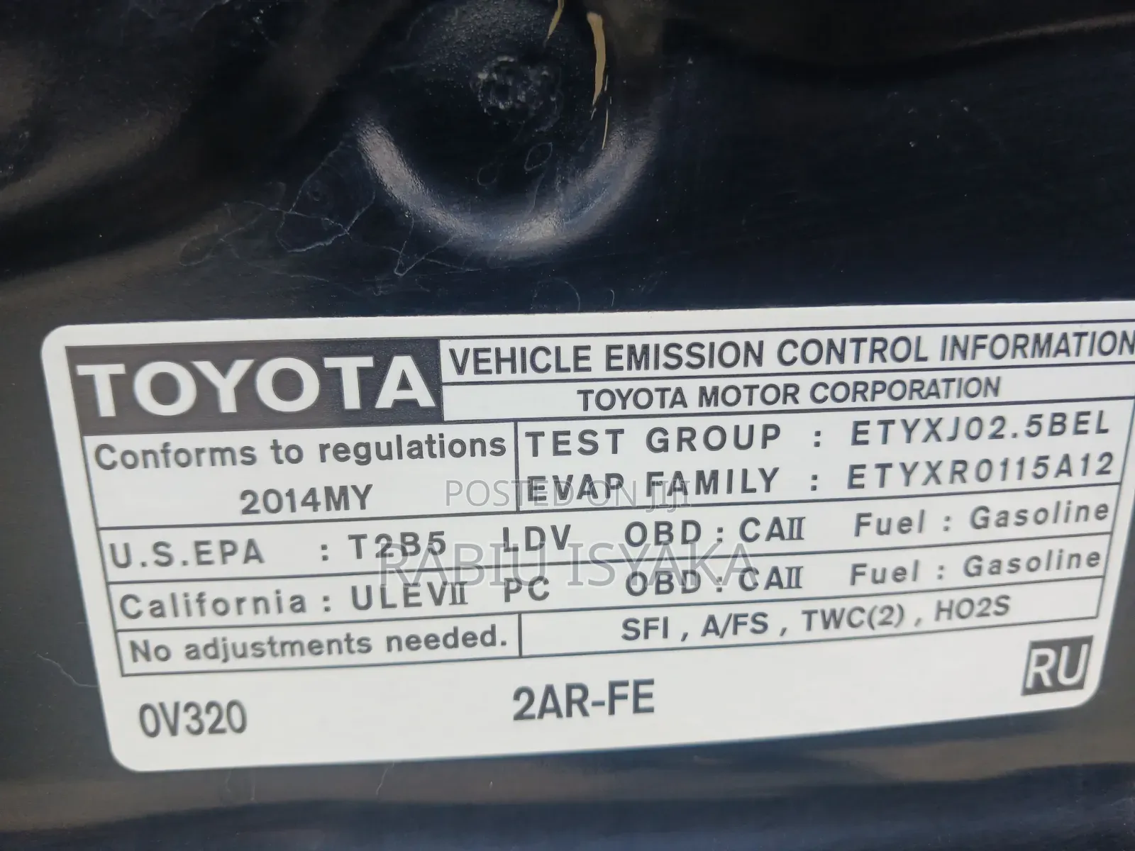 Toyota Camry 2014 Black