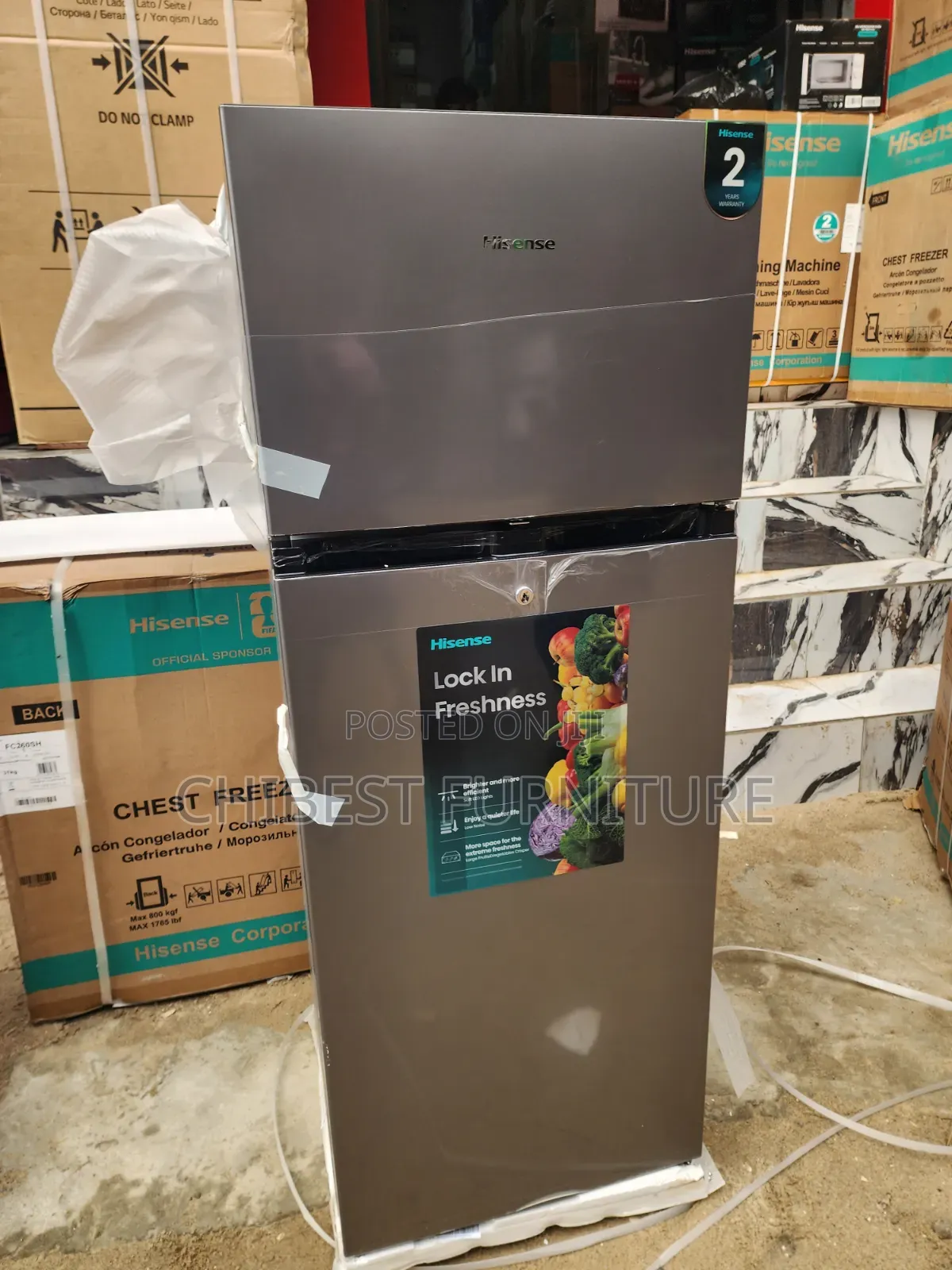 Brand New Hisense Refrigerator With 2yrs Warranty