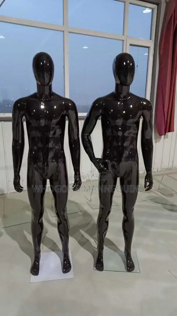 Chest 38" Full Body Glossy Black Male Mannequin