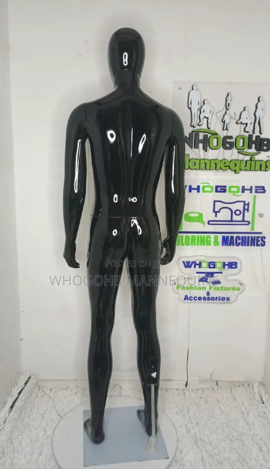 Chest 38" Full Body Glossy Black Male Mannequin