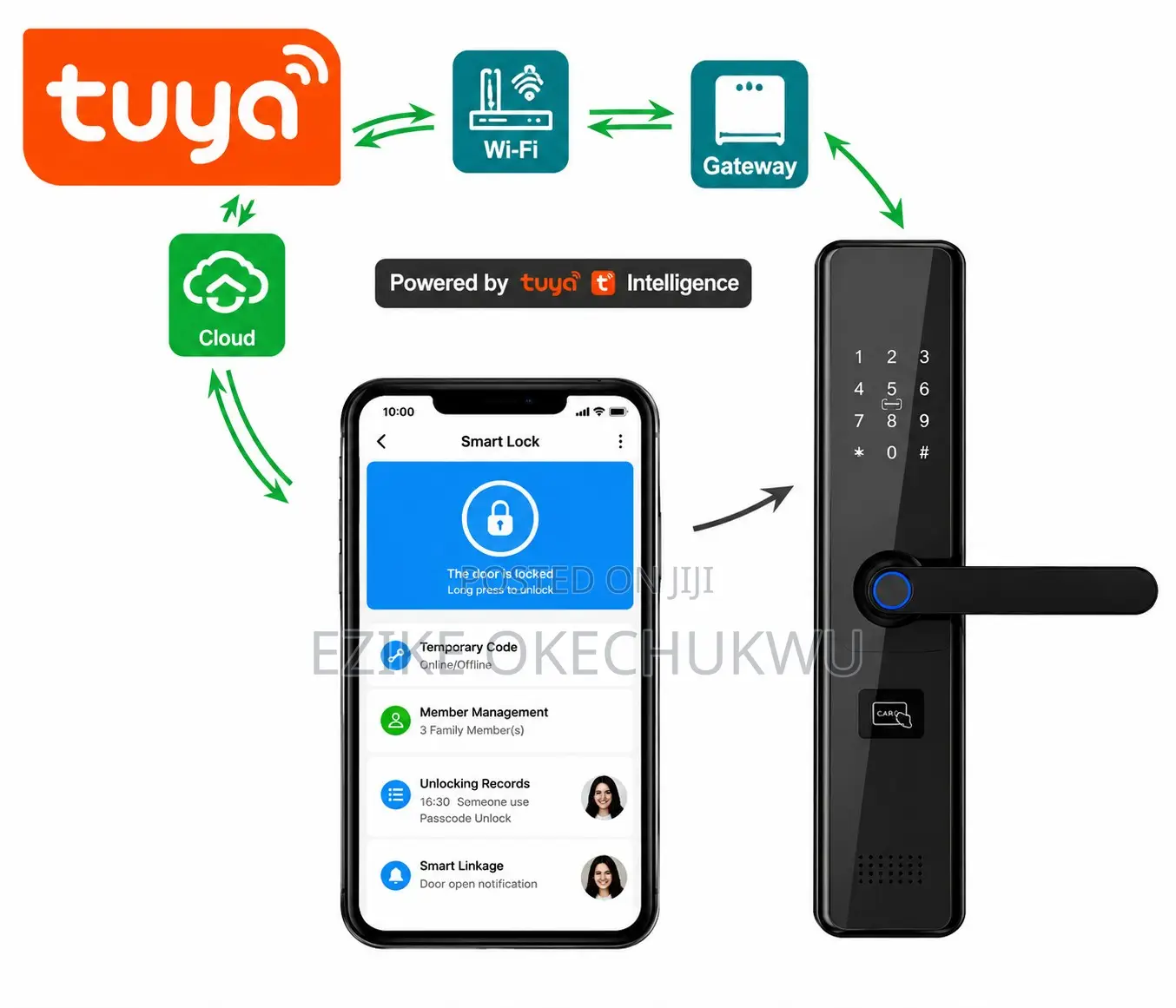 Smart Door Lock , Tuya Wifi Smart Lock. Support Alexa