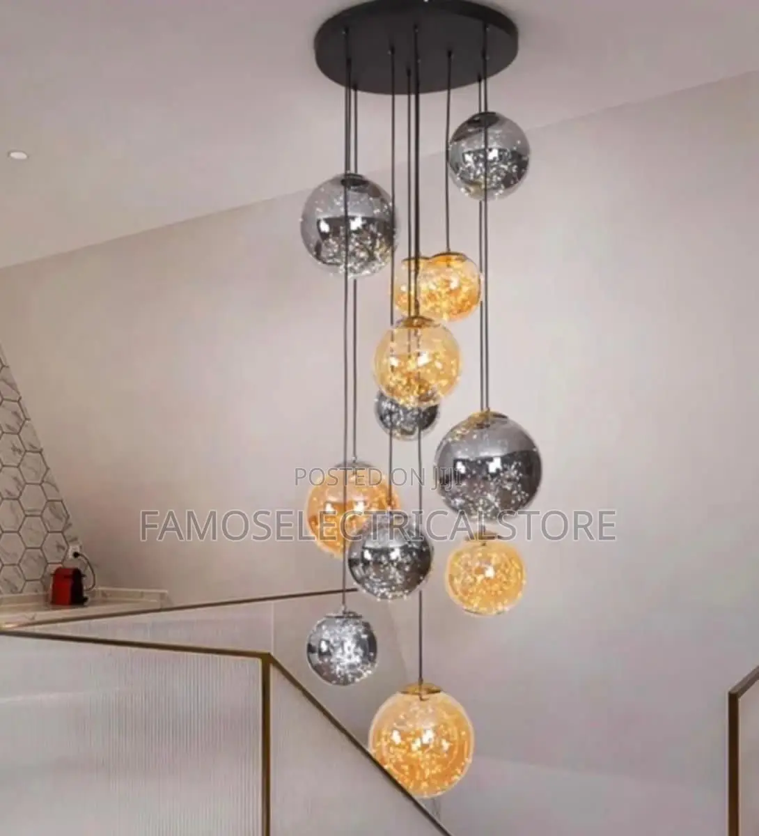 Sparkling Multi-Color Globe Chandelier