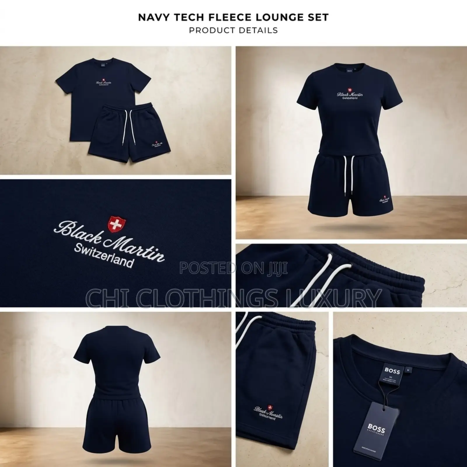 Women’S Casual 2-Piece T-Shirt Shorts Set – Navy Blue