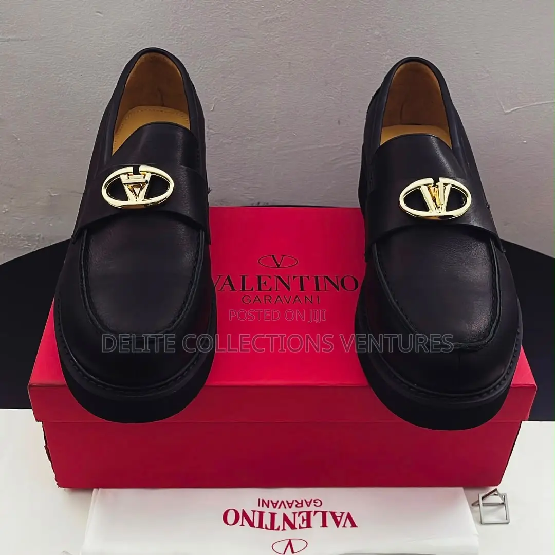 Valentino Garavani Calf Leather Slip on Shoe With v-Logo
