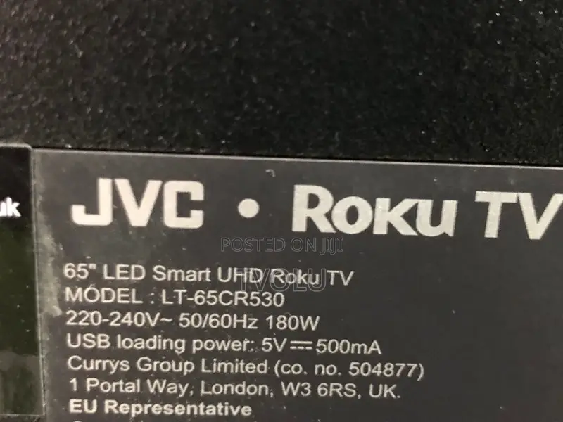 JVC Lt-65cr530 Roku Tv 65" Smart Ultra Hd HDR Led Tv