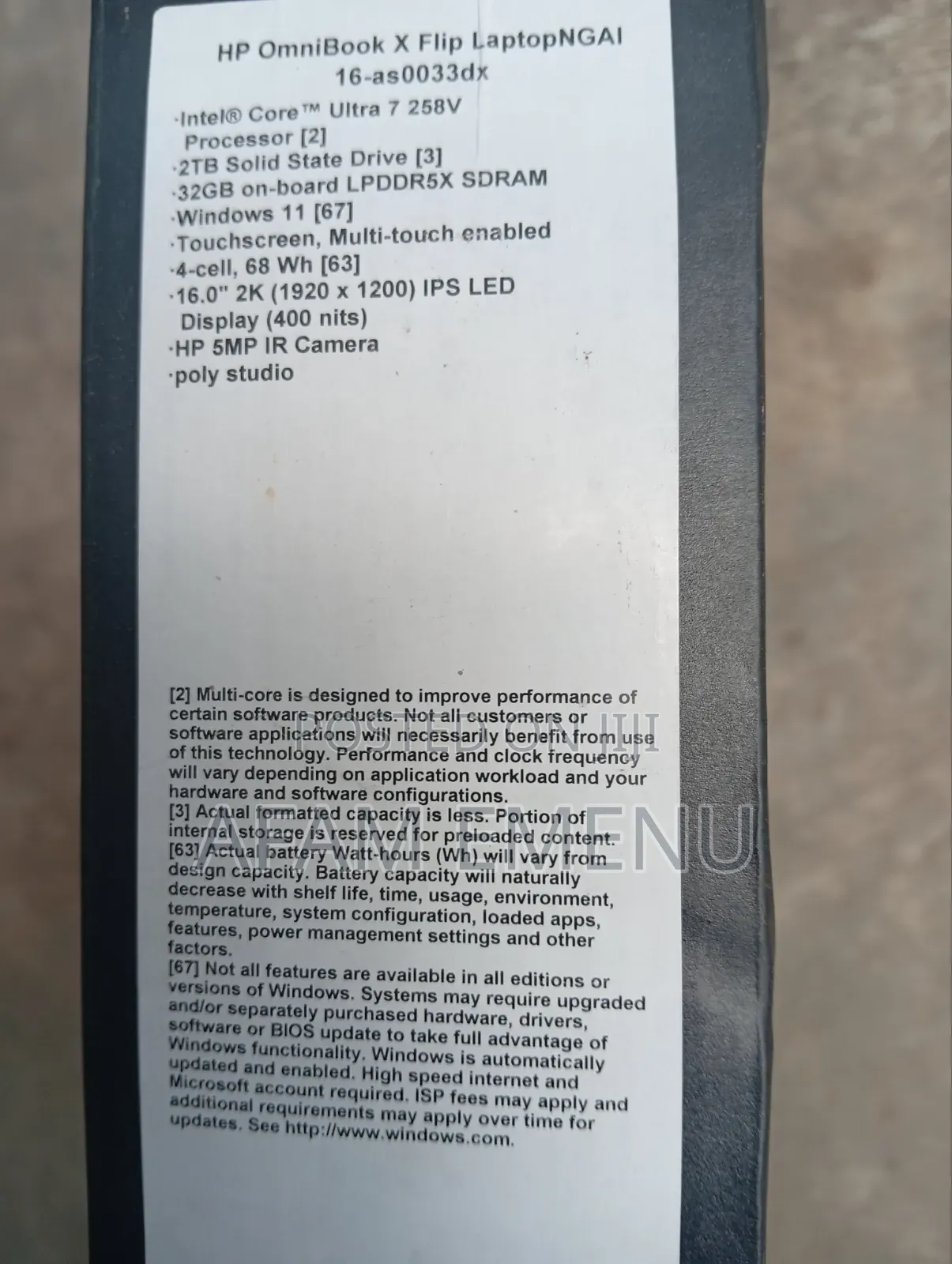 New Laptop HP OmniBook X Flip 16" 32GB Intel Core Ultra 7 SSD 2T