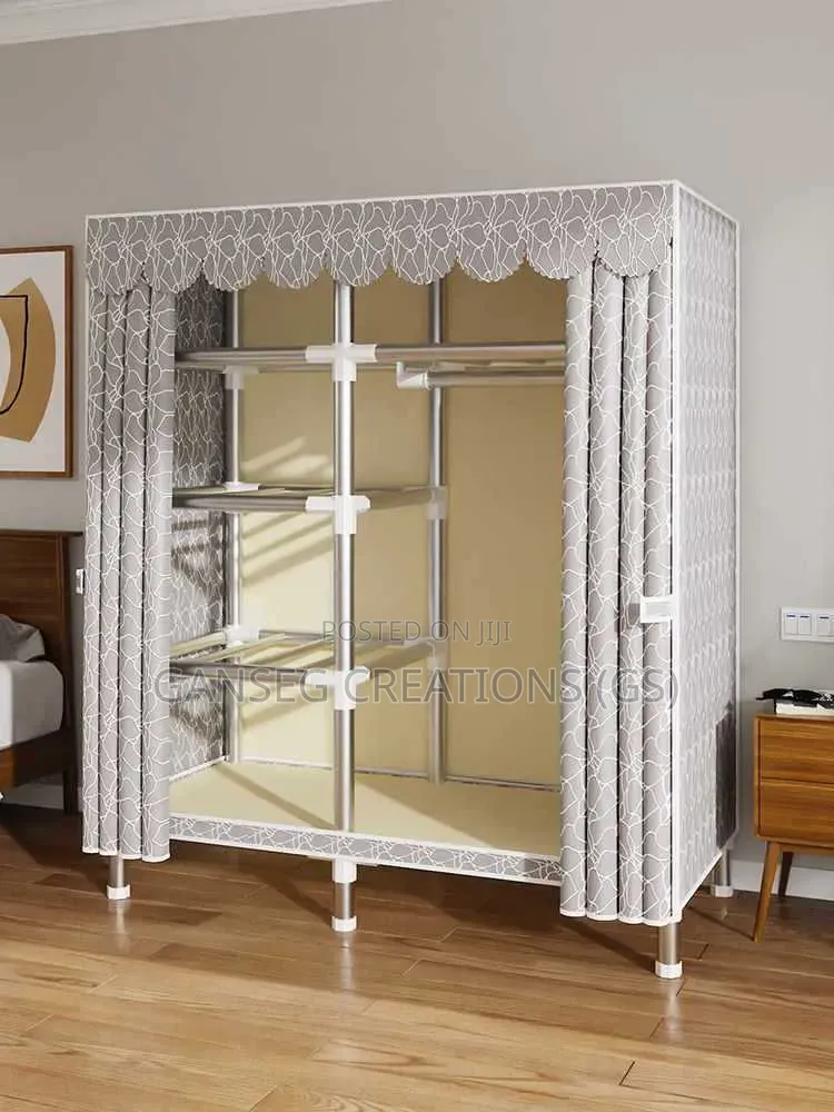 Heavy-Duty Folding Wardrobe Organizer With Steel Pipes Shelves
