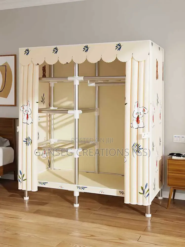 Heavy-Duty Folding Wardrobe Organizer With Steel Pipes Shelves