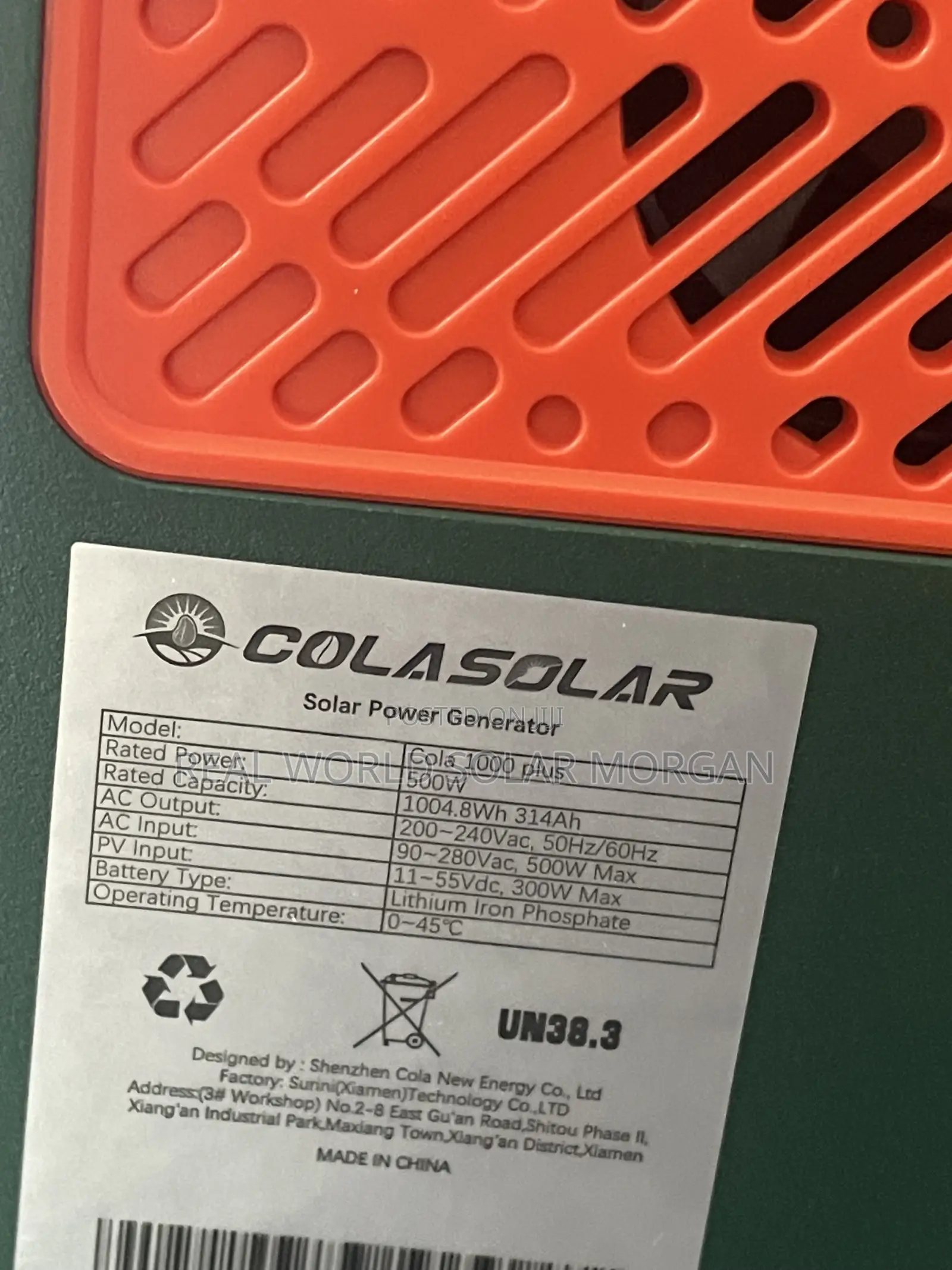 1kwh Plus Cola Solar Generator