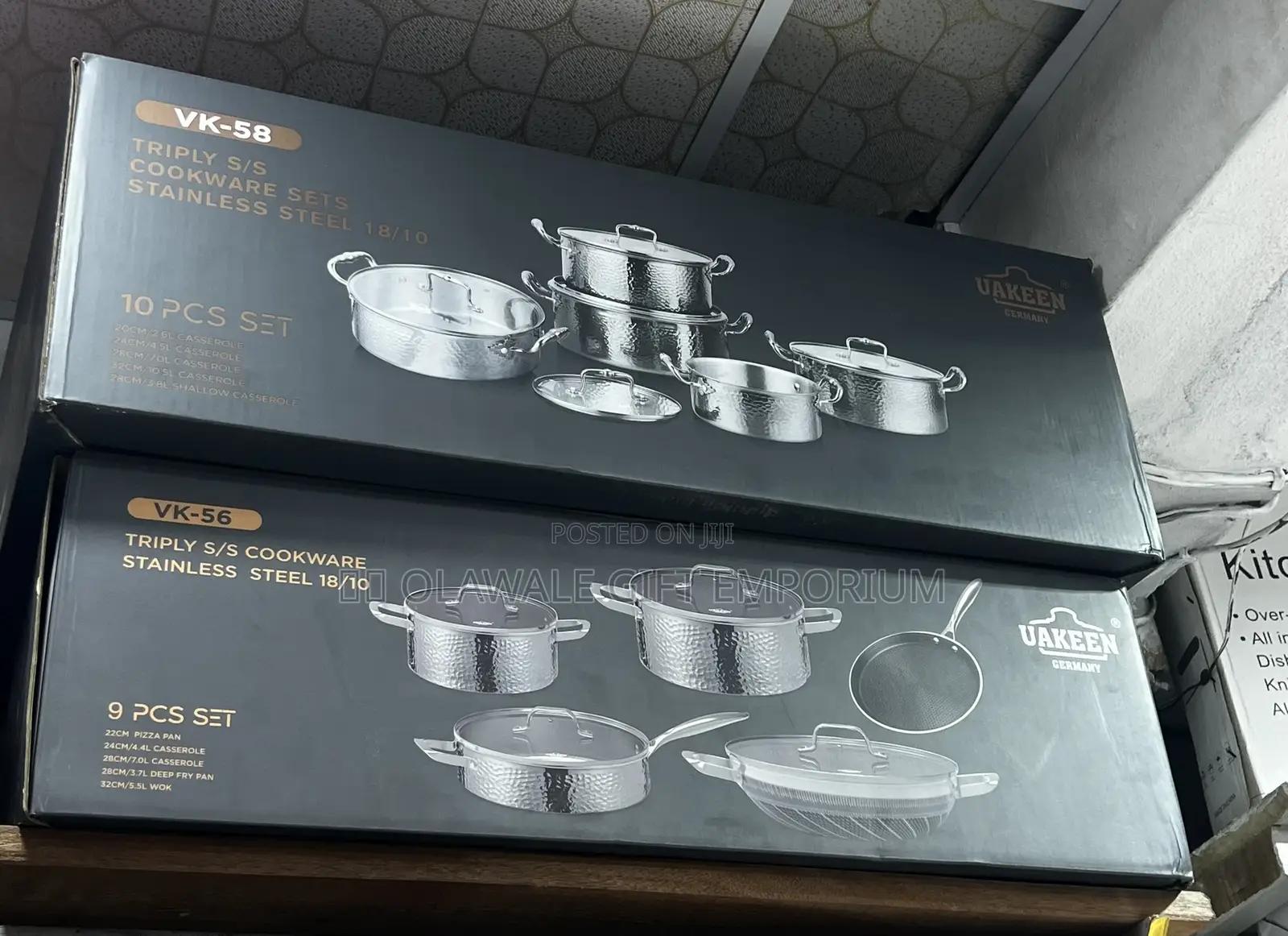 Uakeen 10pcs Stainless Steel Cookware Set.
