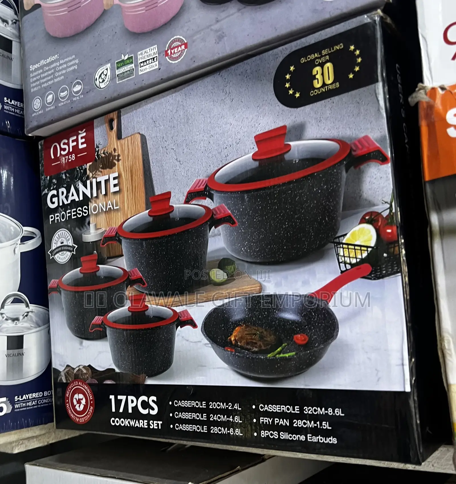 17pcs Aluminium Alloy Cooking Pot Set Non-Stick