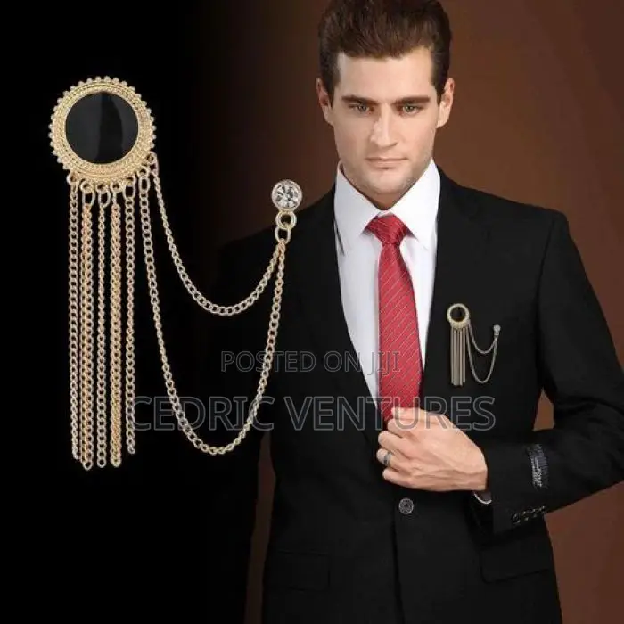 Corsage Badge Tassel Multi-Layer Chain Brooch Pin