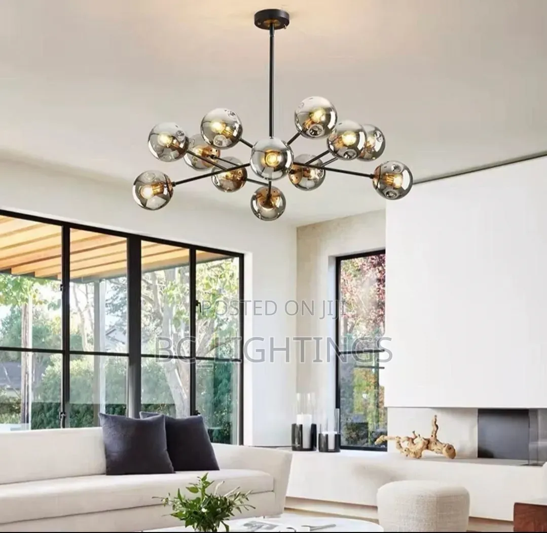 Modern Glass Chandelier Loft Led Living Dining Room Home Decor Lights