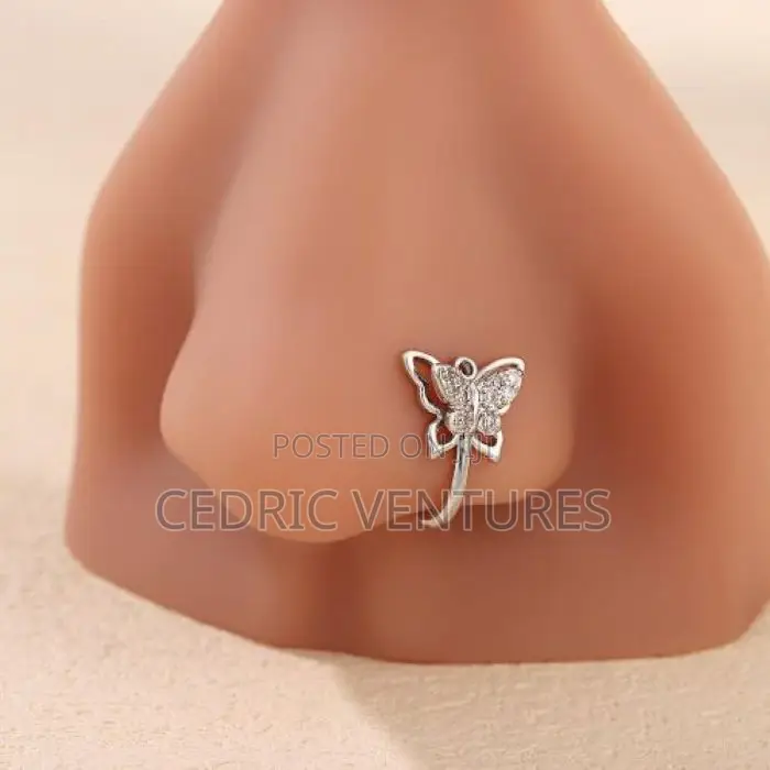 Elegant Butterfly Shape Non Perforated U Shape Nose Ring