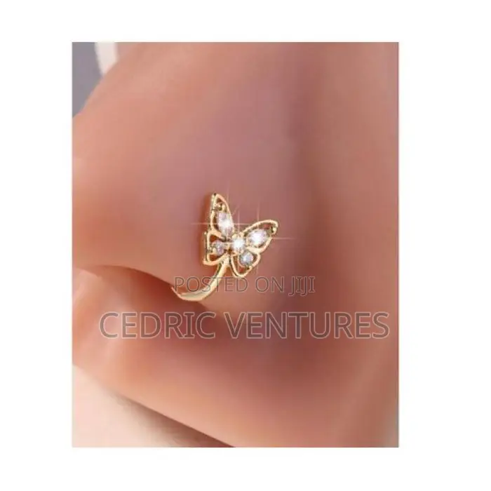 Elegant Butterfly Shape Non Perforated U Shape Nose Ring