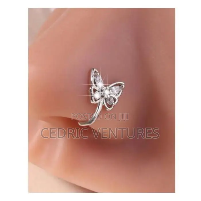 Elegant Butterfly Shape Non Perforated U Shape Nose Ring
