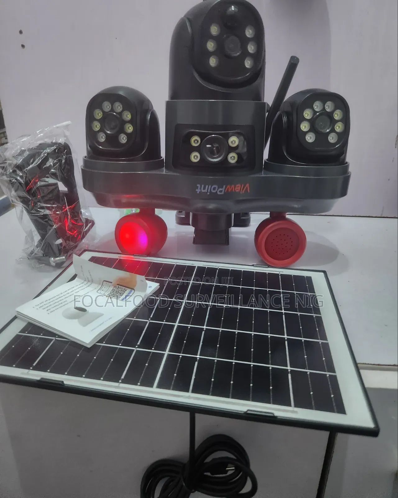 3-Lens Rotating 360 4g Solar Powered Security CCTV Camera