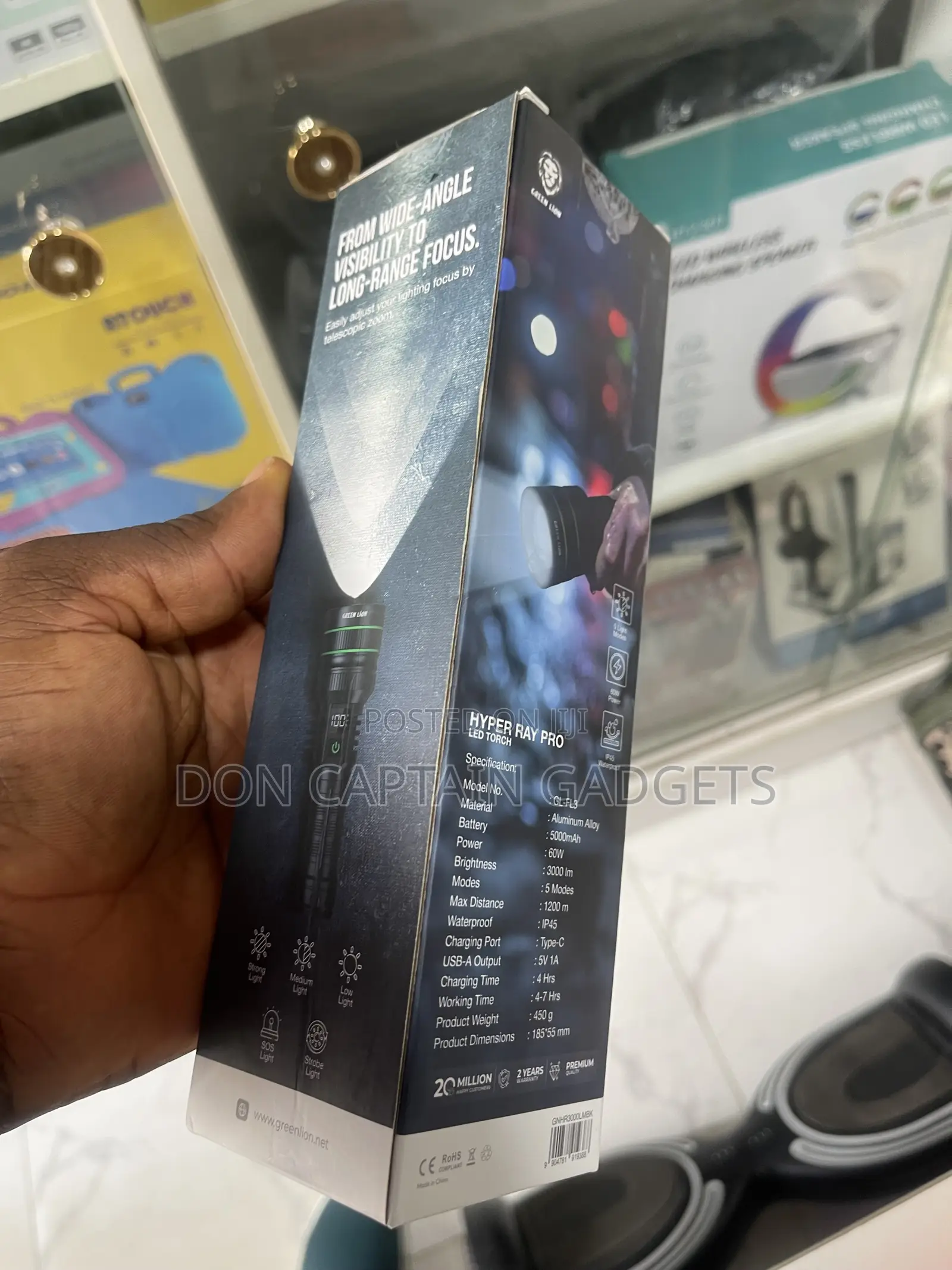 Green Lion Hyper Ray Pro Led Torch ( Rechargeable )