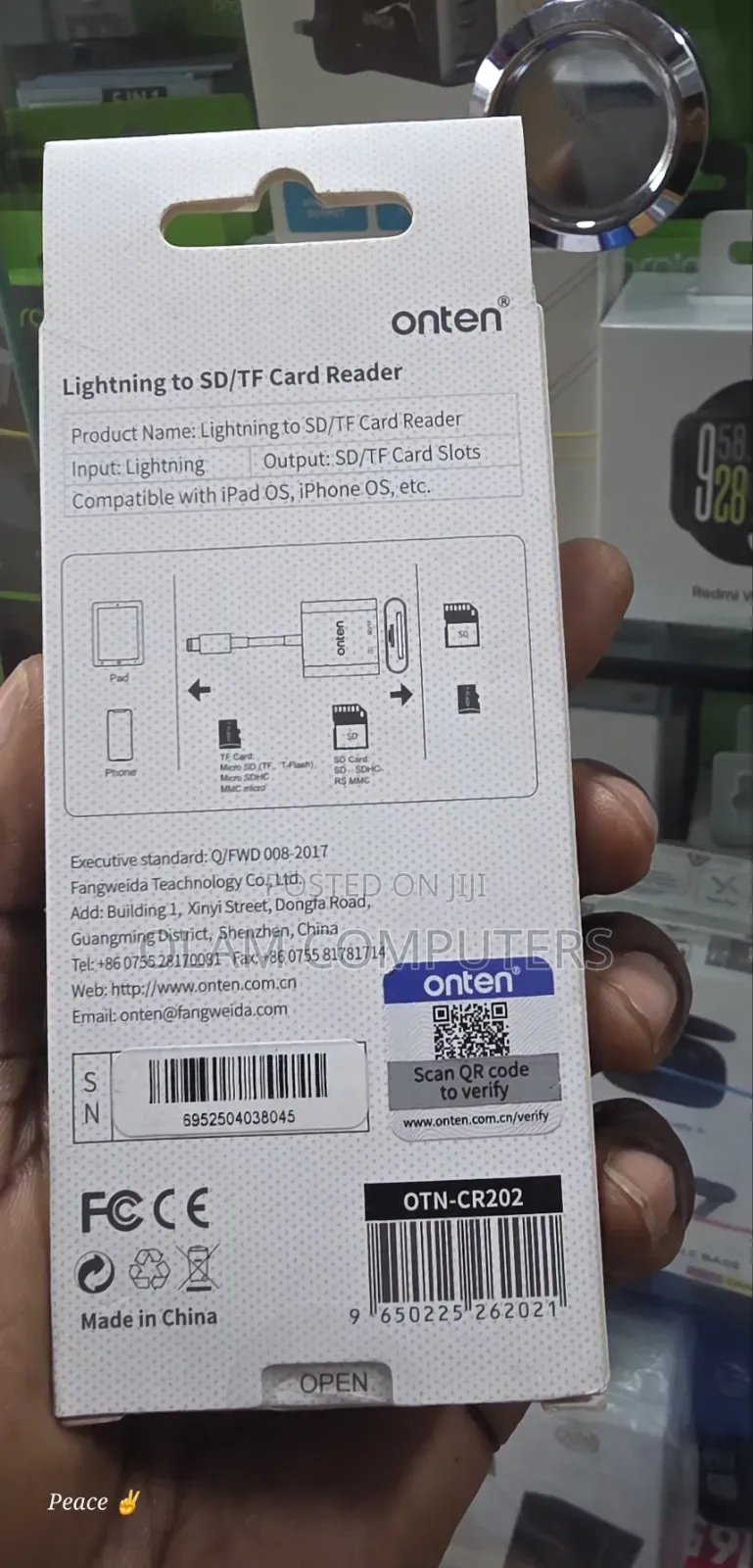 Onten Lightning to Sd/Tf Card Reader