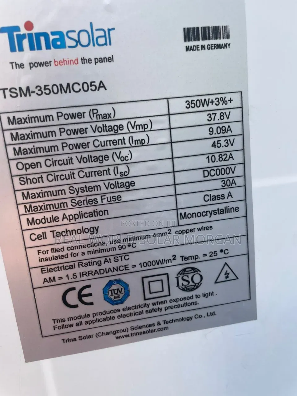 350w Mono Solar Panel