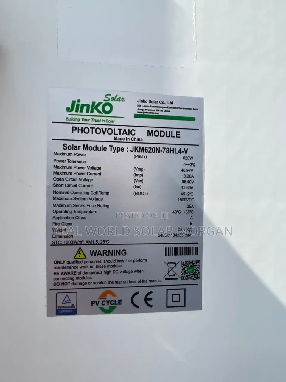 620w Original Jinko Solar Panel