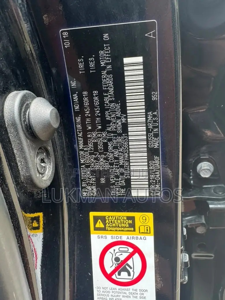 Toyota Highlander XLE 2019 Black