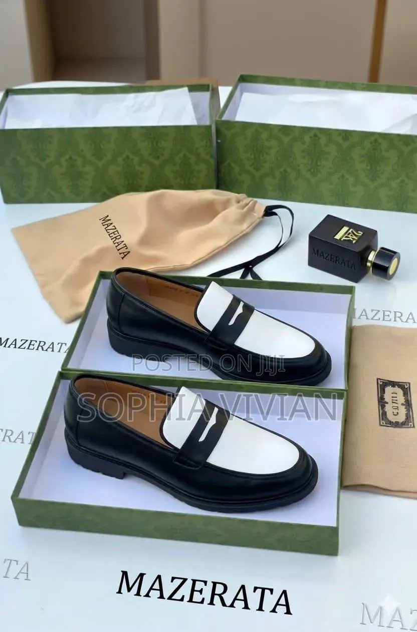 Premium Men's Two-Tone Leather Penny Loafers