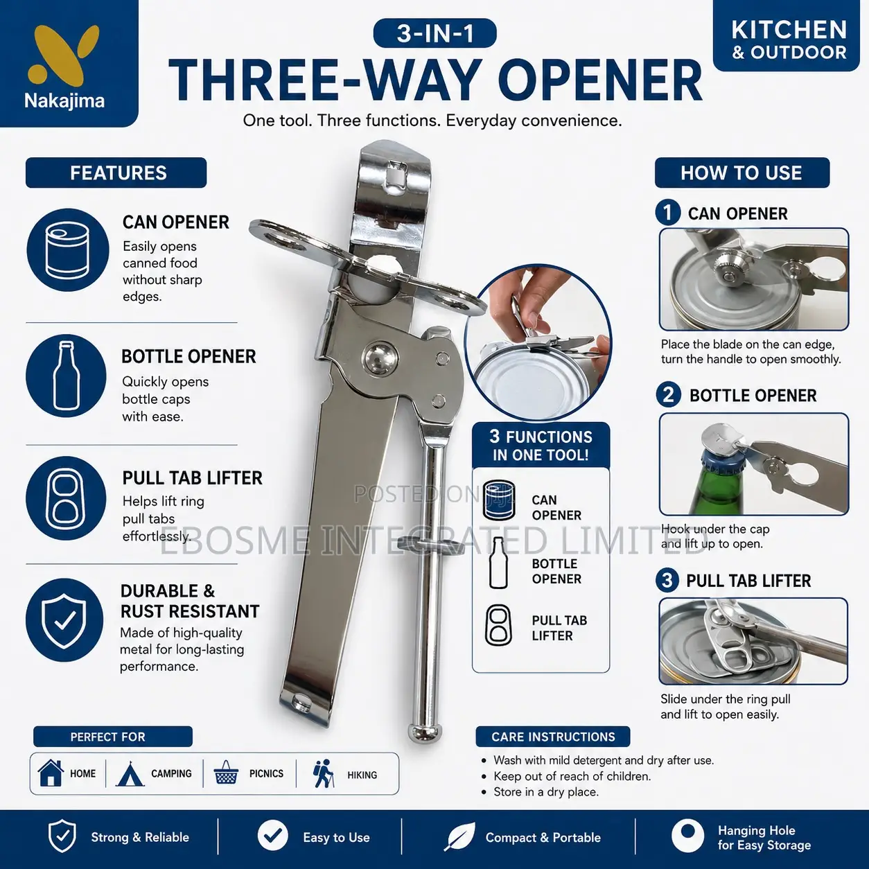 Can and Bottle Opener ( Three Ways)