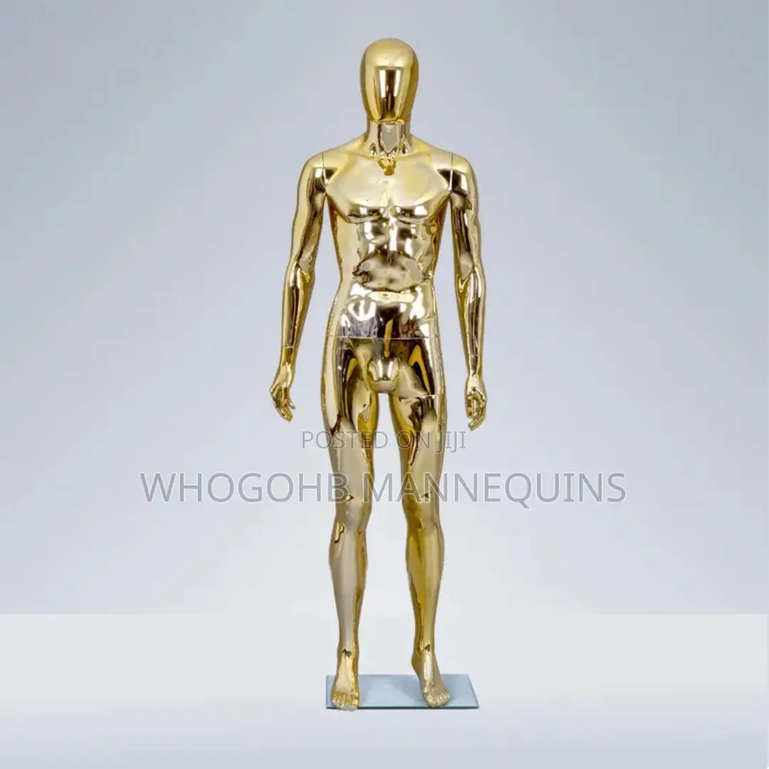Chrome Gold Male Mannequin Chest 38"