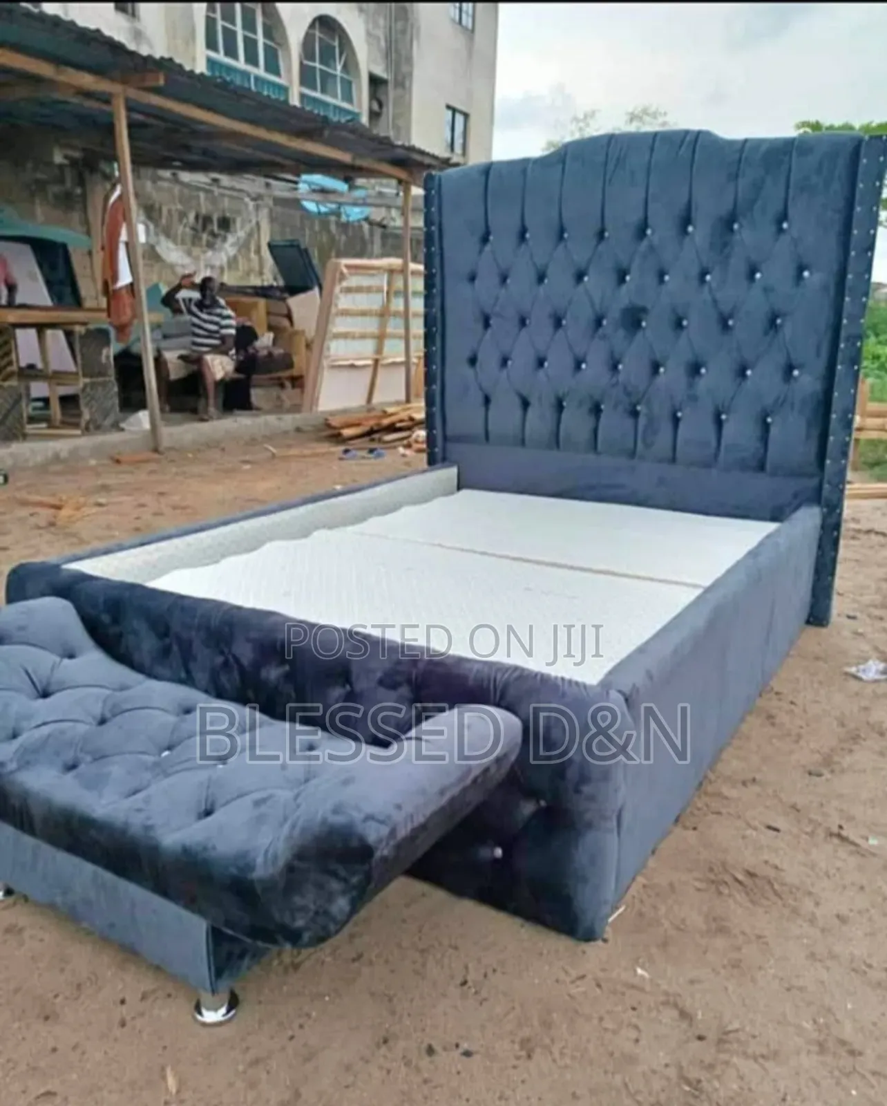 High Head Rest Paded Bed Frame