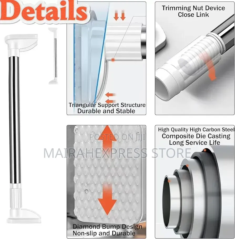 140by260 Drill-Free Adjustable Telescopic Tension Rod Atm