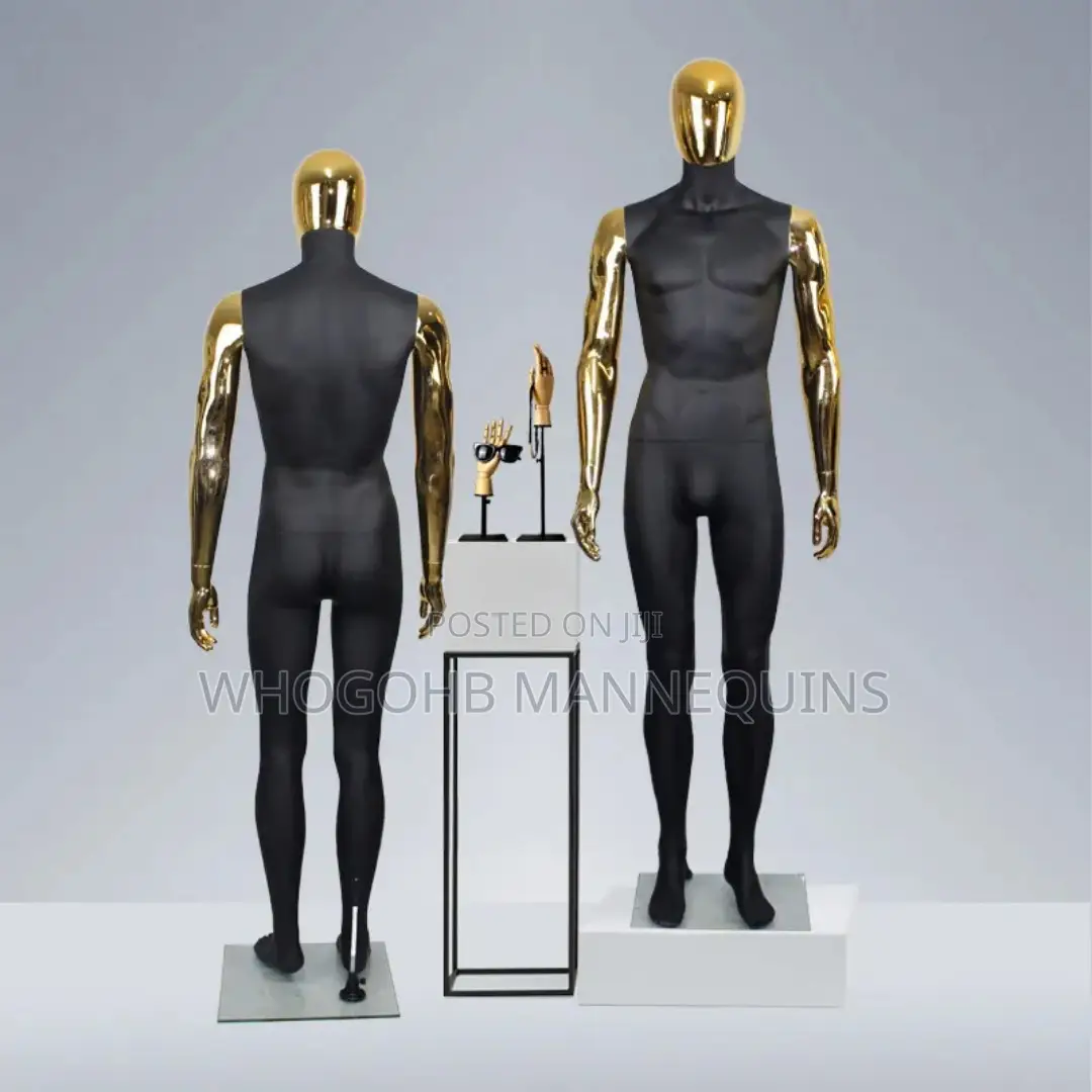 Black and Chrome Gold Male Mannequin Chest 38"