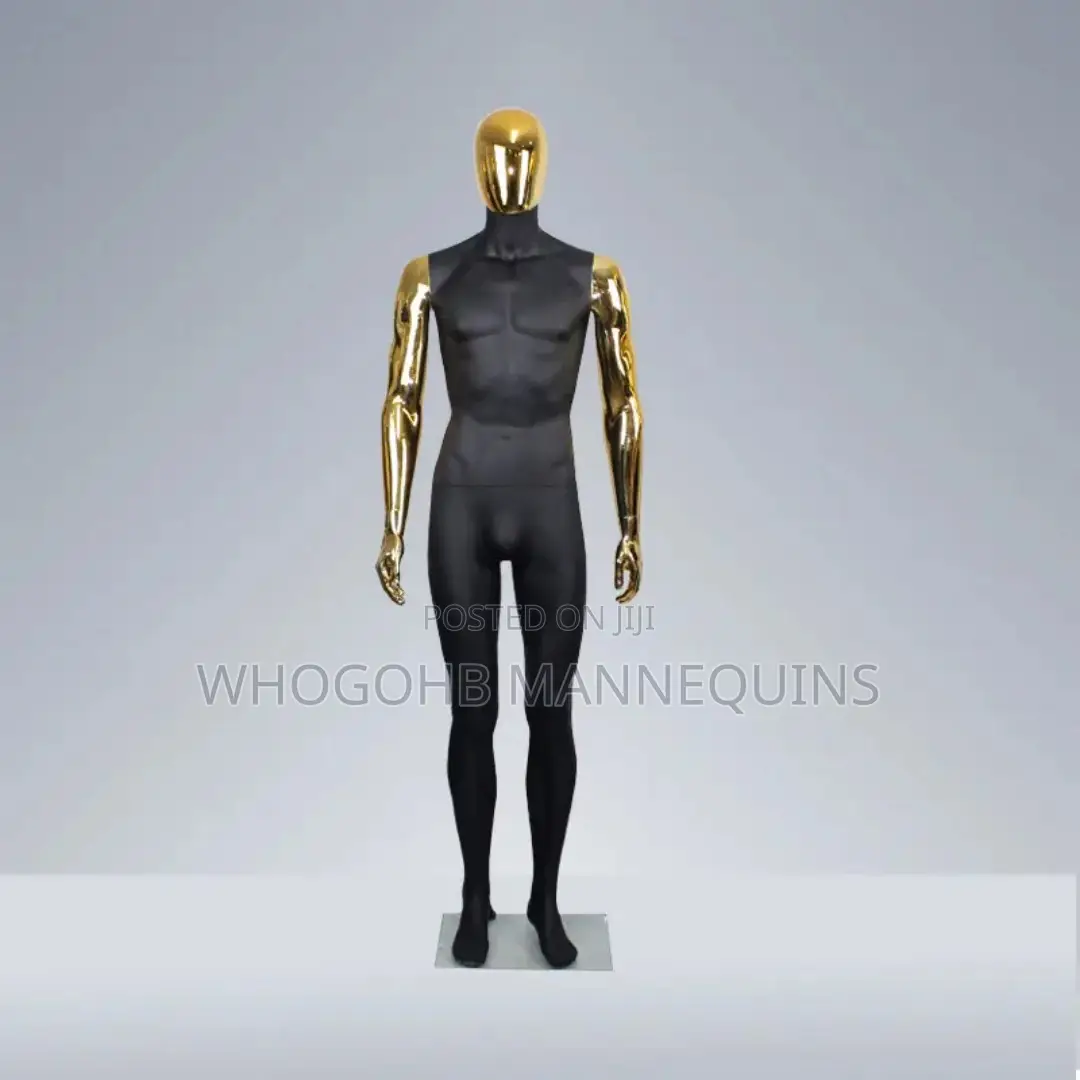 Black and Chrome Gold Male Mannequin Chest 38"