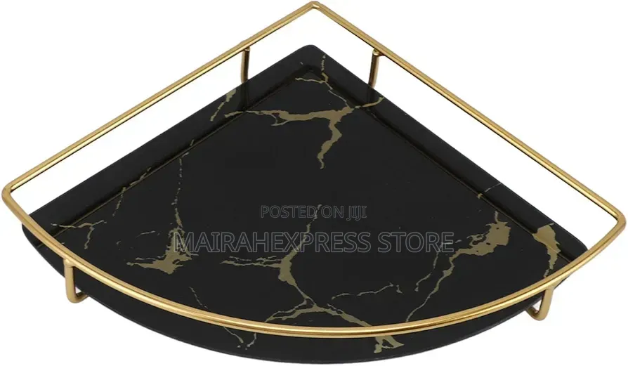Golden Texture Triangle Bathroom Organizer Tray Atm