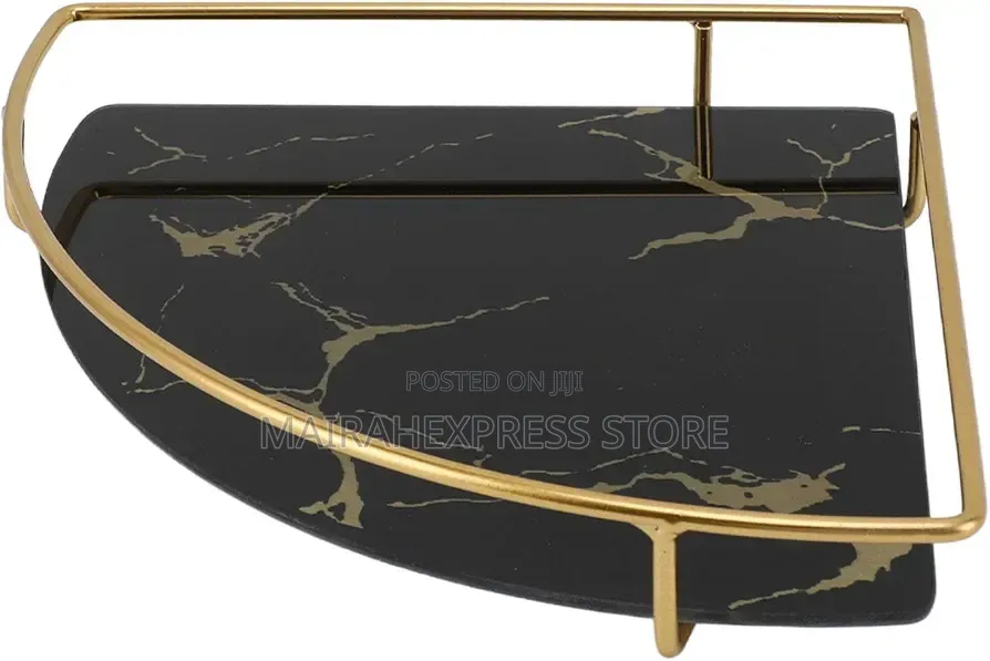 Golden Texture Triangle Bathroom Organizer Tray Atm