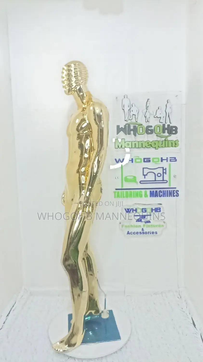 Razor Face Chrome Gold Male Mannequin Chest 40"