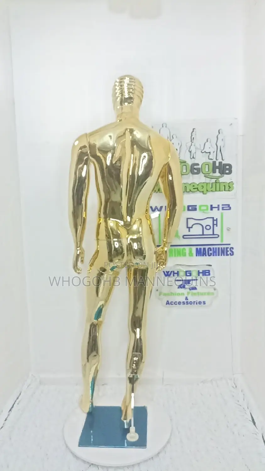 Razor Face Chrome Gold Male Mannequin Chest 40"