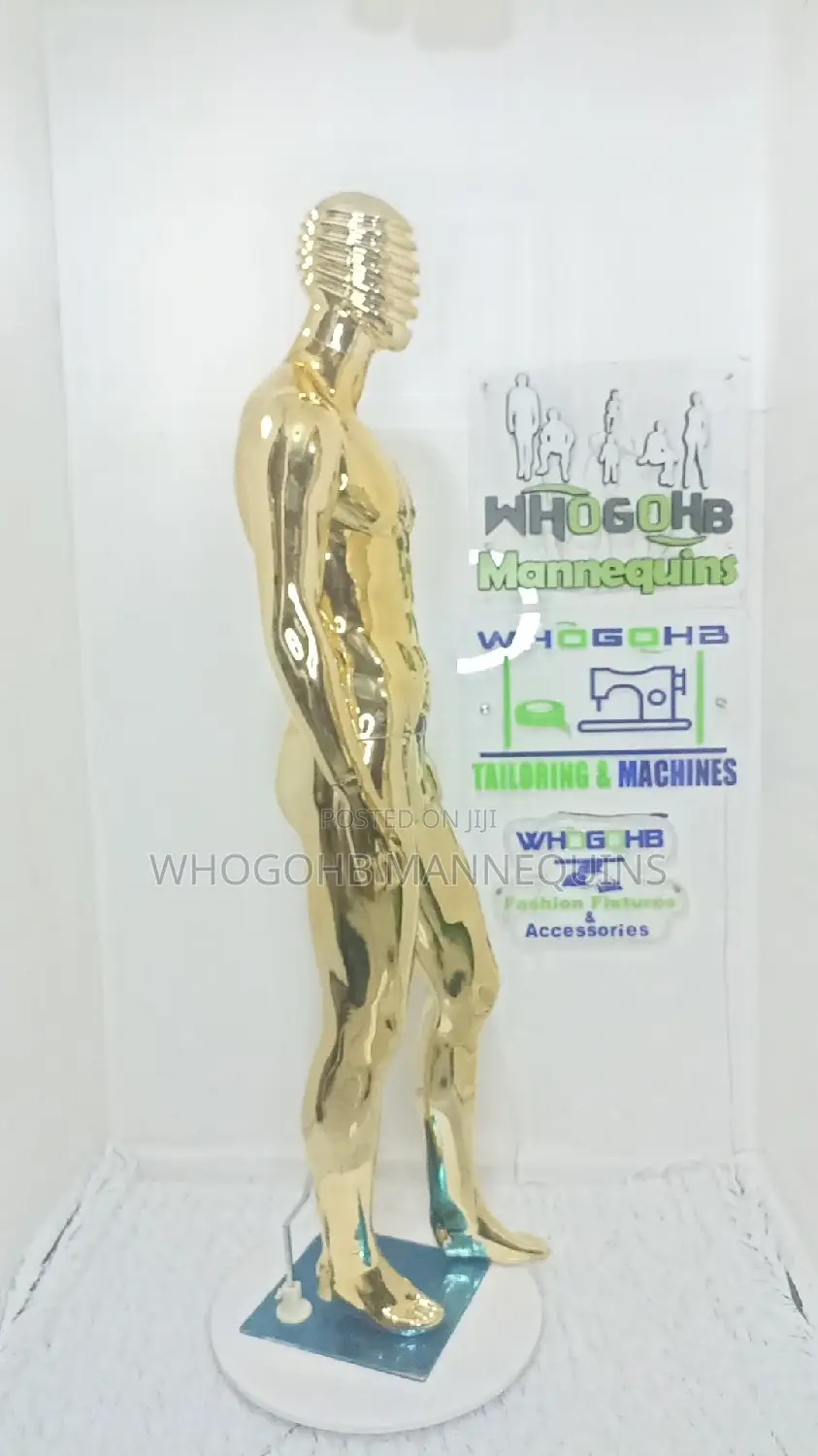 Razor Face Chrome Gold Male Mannequin Chest 40"