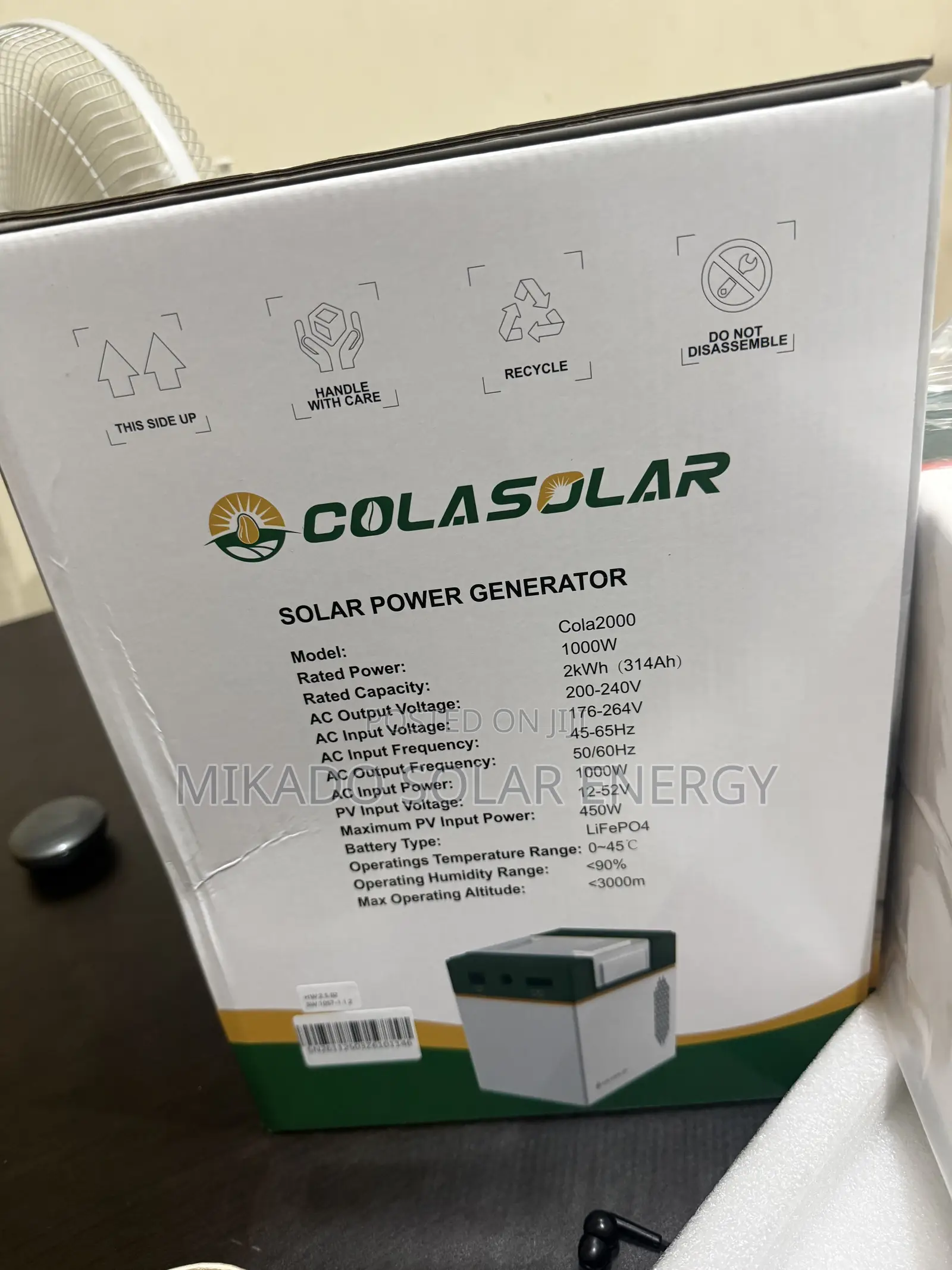 Cola 2000 Solar Generator (1kva Output) – All-in-One Power Station