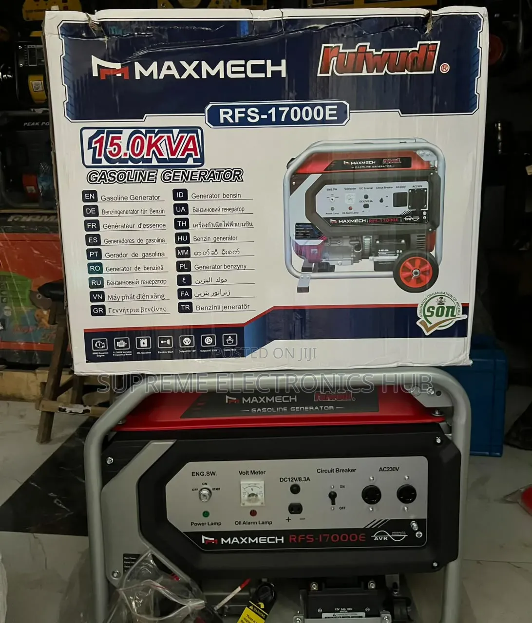 Brand New 15kva Maxmech Model Rfs17000e Petrol Generator {Copper Coil}