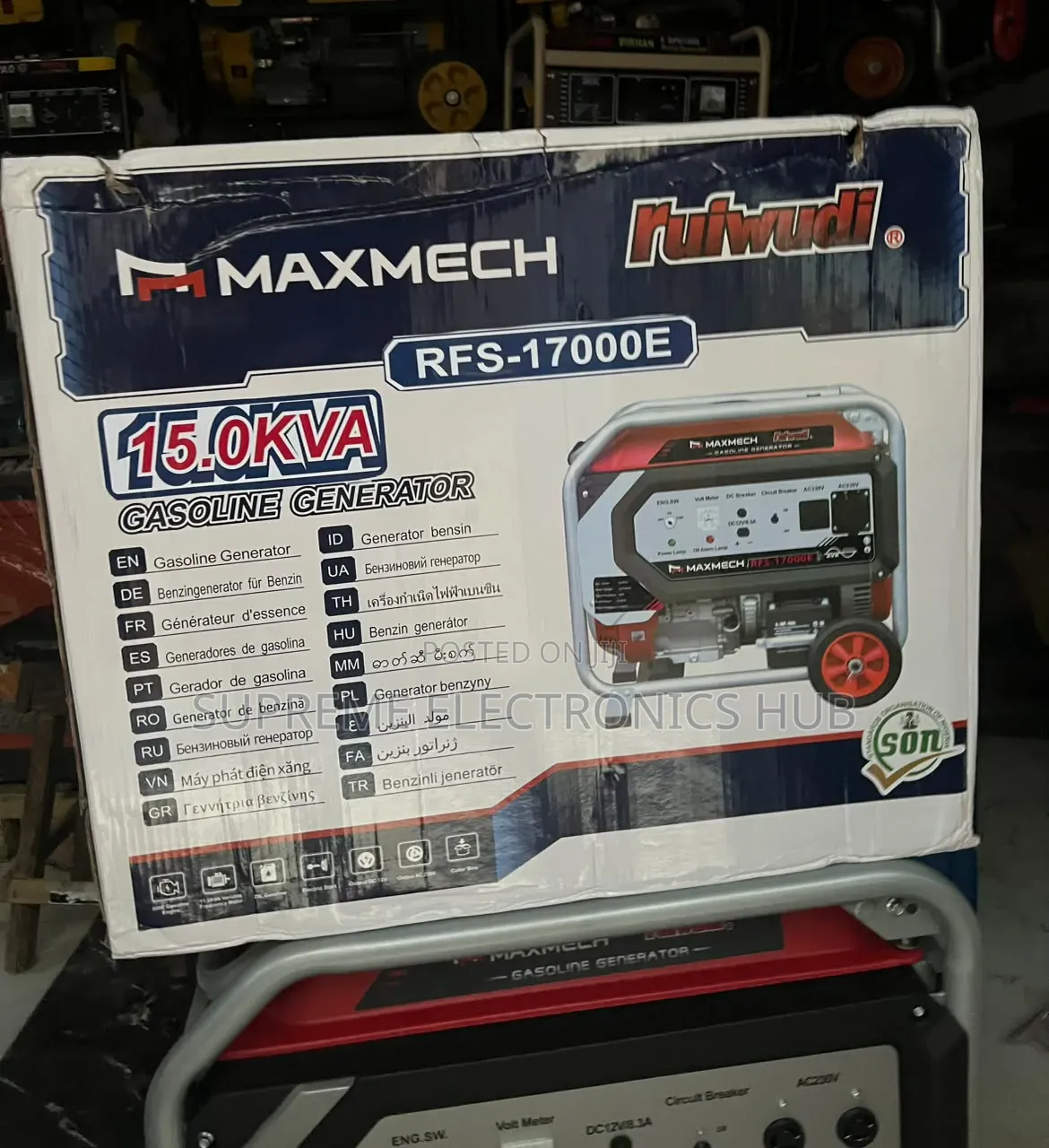 Maxmech Rfs17000e 15kva Single Phase Petrol Generator ~1 Year Warranty