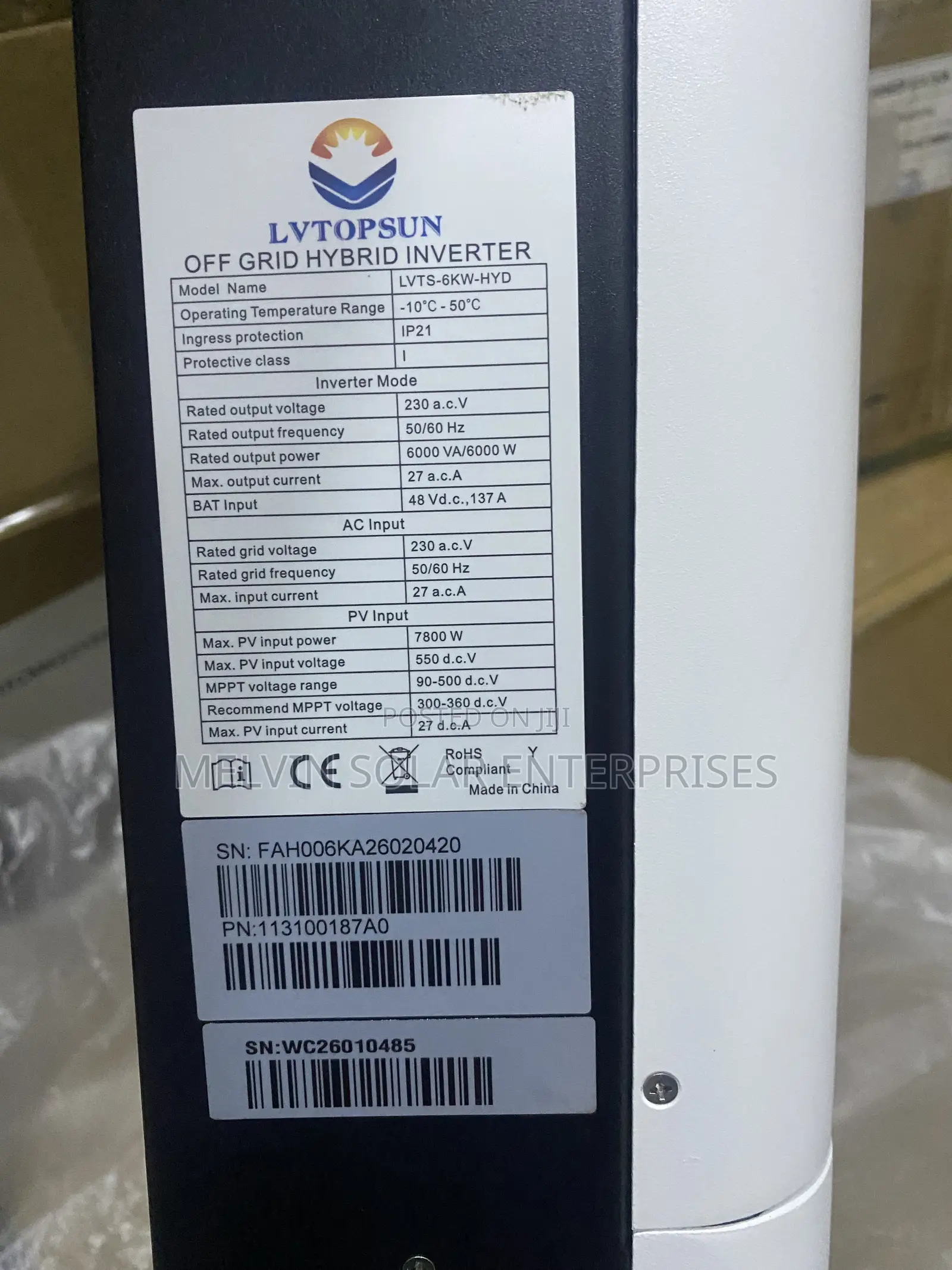 6kw 48v Lvtopsun Hybrid Solar Pure Sine Wave Inverter Available Now