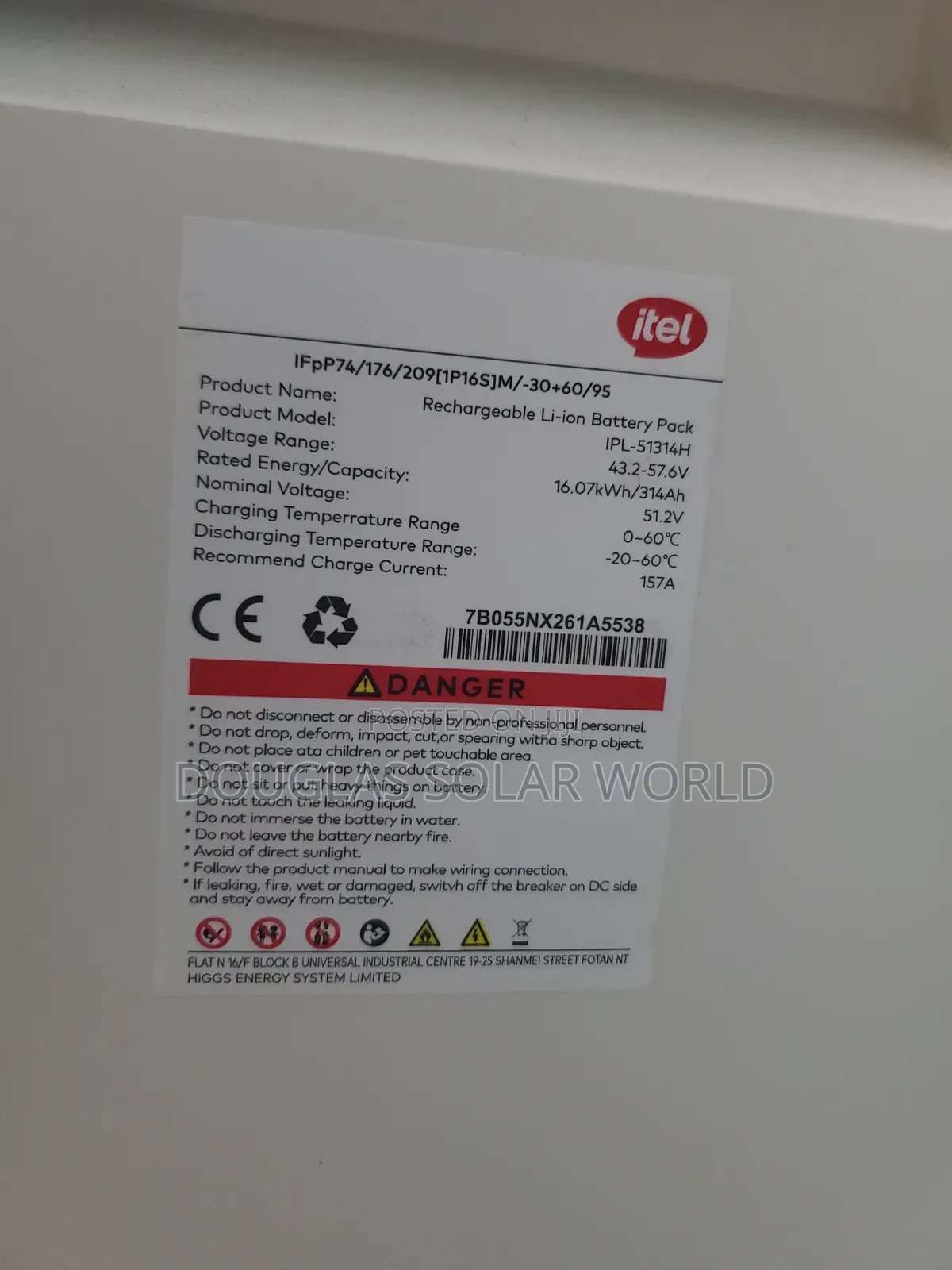 Itel Energy 6kw Inverter, 16kwh Battery All-in-One Solar Power System