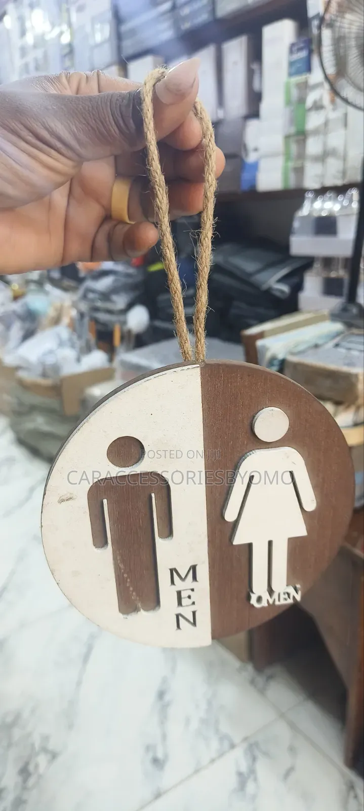 Wooden Toilet Signage Unisex Toilet Sign