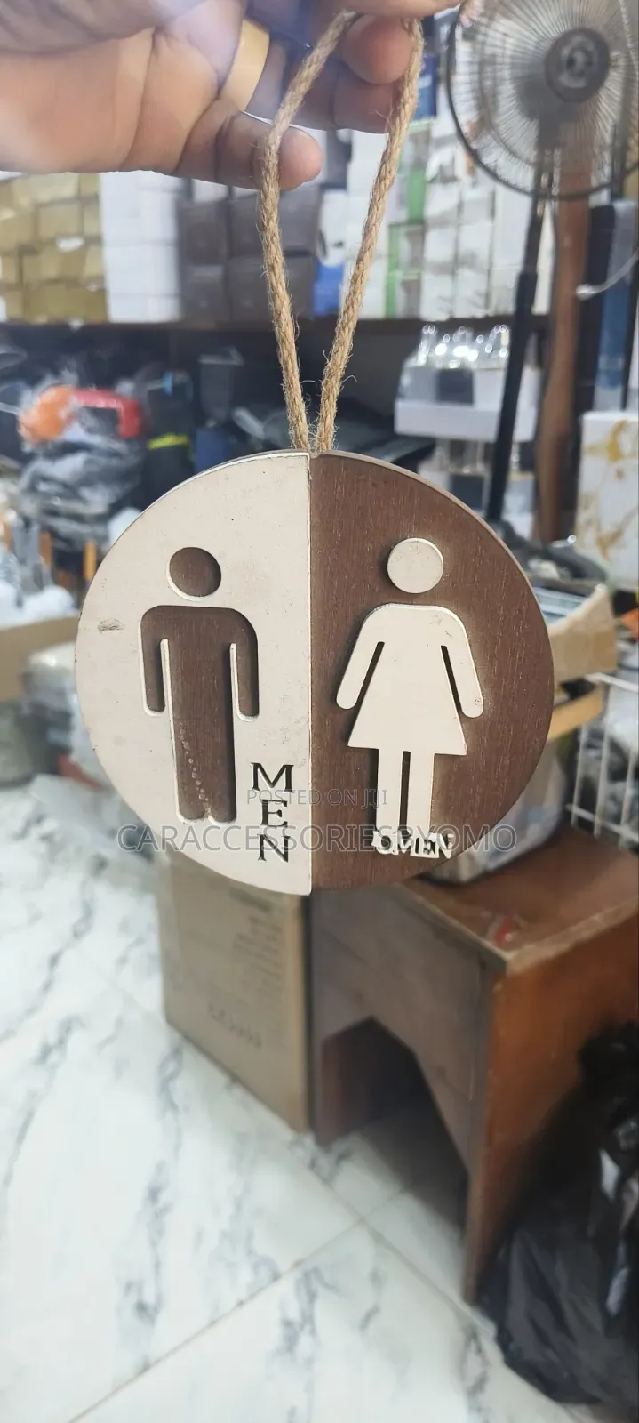 Wooden Toilet Signage Unisex Toilet Sign