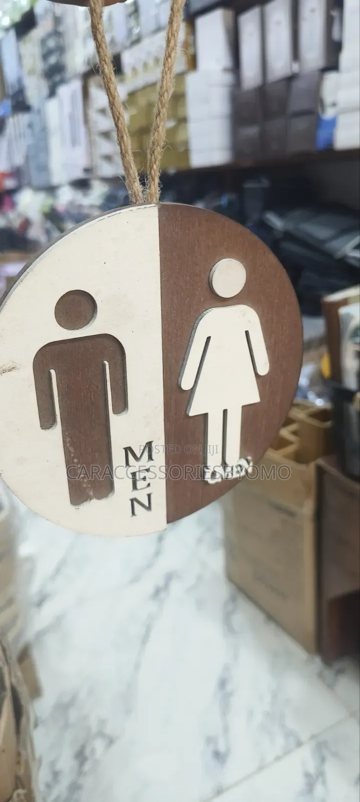 Wooden Toilet Signage Unisex Toilet Sign