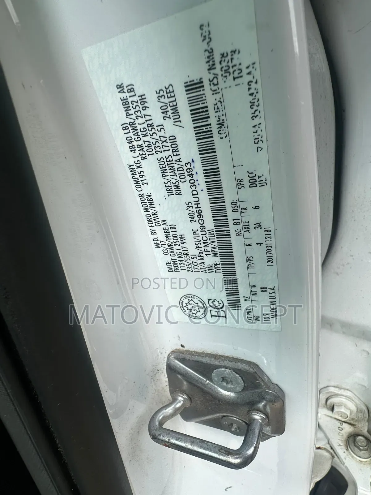Ford Escape SE 4x4 2017 White
