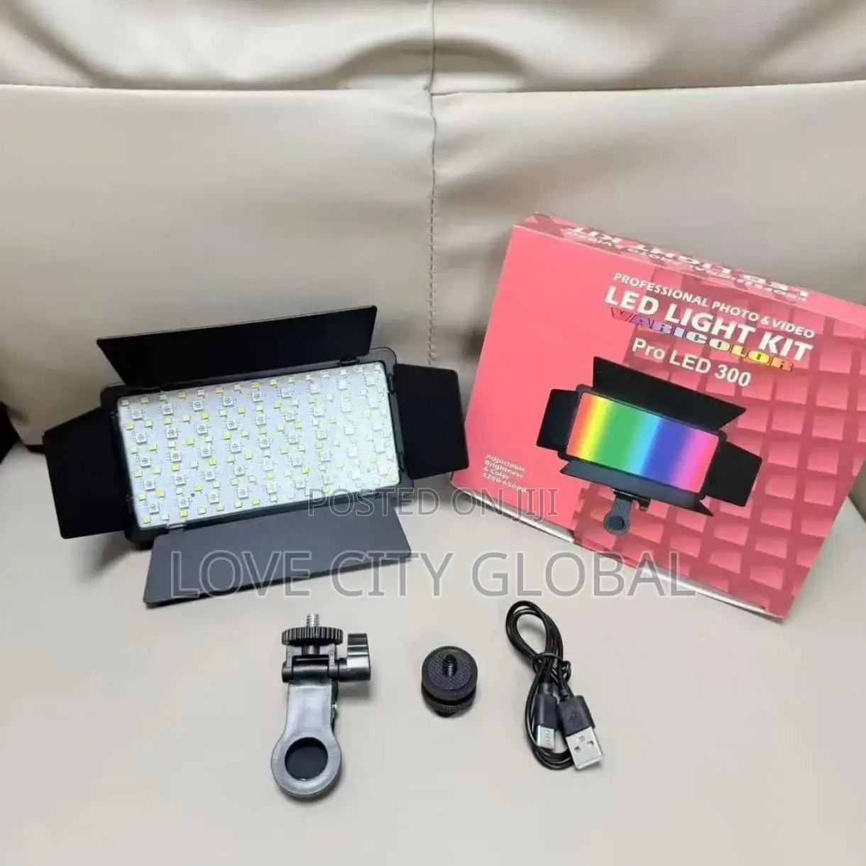 Pro Led 300 RGB Video Light Kit for Camera Phone Rechargeable Light