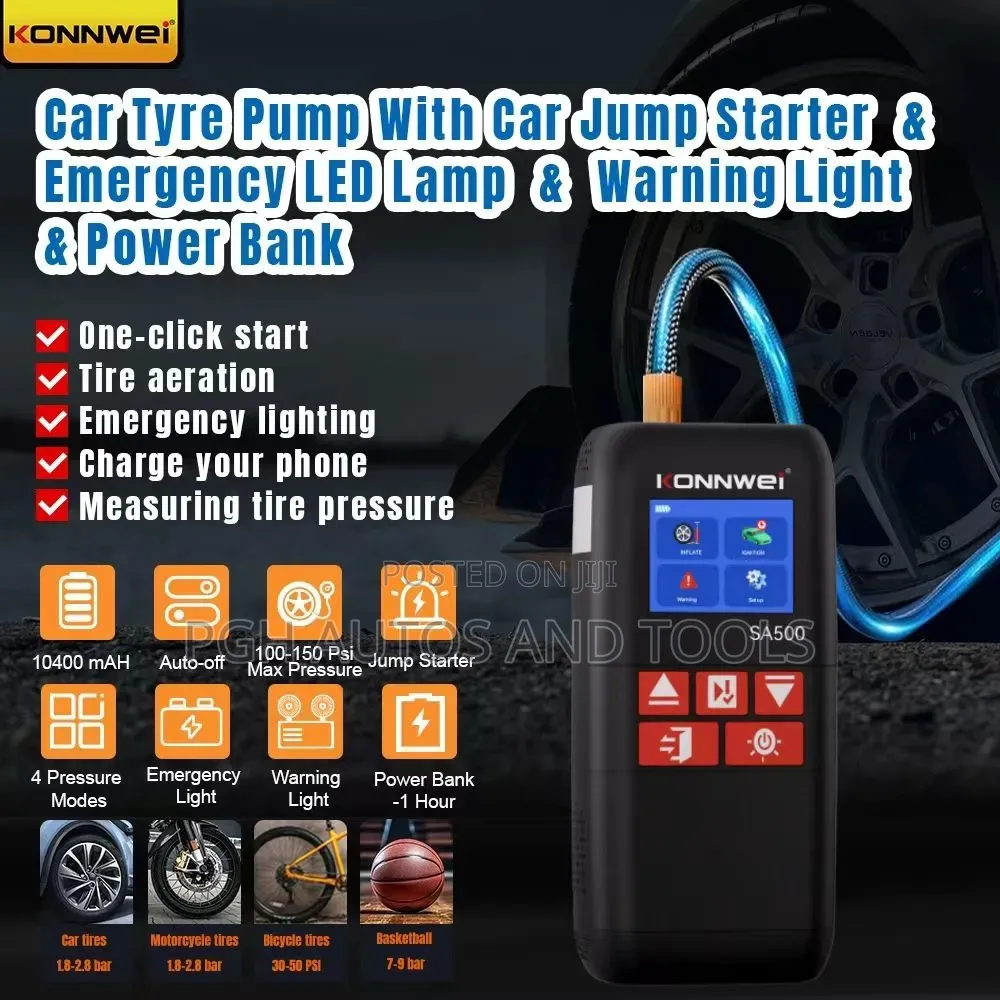 Konnwei Car Jump Starter With Air Compressor