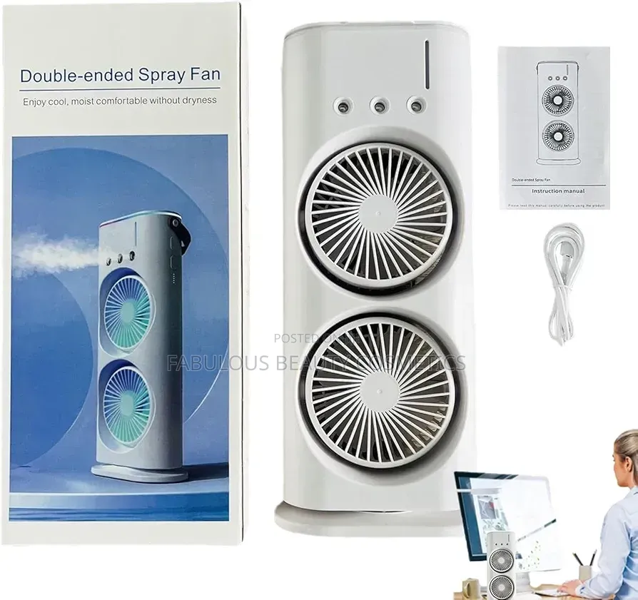 Drumstone 3 Spray Standing Oscillation Misting Fan.